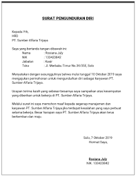 Contoh Surat Pengunduran Diri Dari Perusahaan Yang Baik Dan Benar Berbagi Contoh Surat