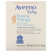 This soothing bath treatment is made with natural colloidal for external use only. Aveeno Baby Eczema Therapy Soothing Bath Treatment Fragrance Free 5 Bath Packets 3 75 Oz 106 G Iherb