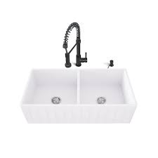 Your email address will not be published. Vigo Vg15471 36 Inch Matte Stone Double Bowl Farmhouse Sink Set With Edison Matte Black Faucet