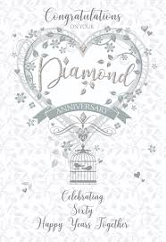 We have featured a collection of 60th wedding anniversary invitations, cards and gift ideas and many gifts can be customised to include your own images and text. 60th Wedding Anniversary Cards Celebrating 60 Happy Years Together 60th Diamond Wedding Anniversary Cards Diamond Wedding Cards