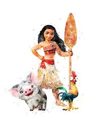 Princess Moana Art Print Hei Hei Pua Watercolor Artwork Moana Etsy Disney Princess Paintings Princess Moana Watercolor Disney