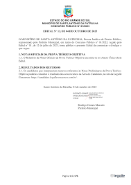 EDITAL N° 13, DE 04 DE OUTUBRO DE 2023 O MUNICÍPIO DE SANTO ANTÔNIO DA  PATRULHA, Pessoa Jurídica de Direito Público, repres