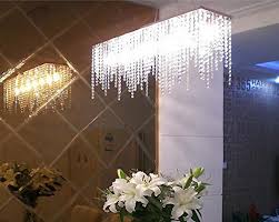 7pm Modern Linear Rectangular Island Dining Room Crystal Chandelier Lighting Fixture Medium L32 Walmart Com Walmart Com