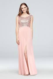 Sleeveless Sequin And Mesh Bridesmaid Dress Style F19328s Rose Gold 16 Sequin Bridesmaid Dresses Davids Bridal Bridesmaid Dresses High Neck Bridesmaid Dresses
