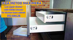 The obvious concern about the ikea system is that everything comes unassembled, packed flat in boxes. Ikea Metod Build Low Upper Drawer Maximera With Hidden Drawer For Kitchen Base Cabinet 202 046 28 Youtube