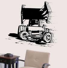 Winged Sprint Racecar Vinyl Wall Decal Racing Race Car Etsy Vinyl Wall Decals Sports Decals Sprint Cars