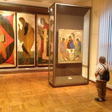 The icon of the trinity by andrei rublev. Tretyakov Gallery Moscow Russia Marina Viewing The Famous St Andrei Rublev Holy Trinity Orthodox Christian Icons Russian Art Iconography