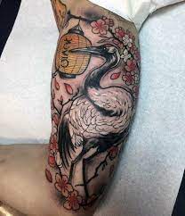 Cranes are totems of peace and purity. 60 Crane Tattoo Designs For Men Masculine Bird Ink Ideas