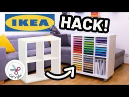 Diy Ikea Hack Kallax Modified To 45 Shades Paper Rack 4k Youtube Ikea Diy Diy Ikea Hacks Kallax Ikea