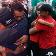 After tiger's final stroke to clinch the victory, his son, charlie woods, gave him a big hug. Tiger Woods Caddies For His 11 Year Old Son Charlie At U S Kids Golf Tournament