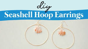 Make a statement with these playful earrings! Diy Seashell Hoop Earrings Amber Fillerup Clark