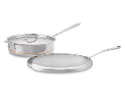 All Clad Copper Core Deep Saute Pan With Splatter Screen 4 Qt Saute Pan Splatter Screens All Clad