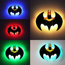 Creative Batman 3d Led Wall Lamp 16colors Changing Led Night Light Usb Or Battery Led Clock Light With Remote Control Home Decor Buy At The Price Of 23 73 In Aliexpress Com