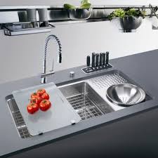 center kitchen sink with drain board