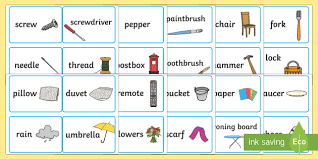 While preschoolers might not be ready to tackle reading. Everyday Objects Picture And Word Association Game