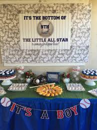 Diy baby shower centerpiece tutorial | abc blocks, hot air balloon, and floating teddy bear. Baseball Baby Shower Dessert Table Baseball Baby Shower Sports Baby Shower Baseball Baby Shower Theme