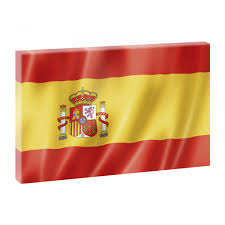 Die farben der flagge sind blau, grün, rot, gelb, weiß, schwarz. Leinwandbild Espana Spanische Flagge Querfarben Com 29 90