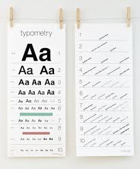 Typometry Eye Exam Chart Poster Tests Your Font Knowledge