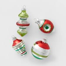 Maybe you would like to learn more about one of these? 14ct Retro Glass Christmas Tree Ornament Set Red Green Silver Wondershop Target