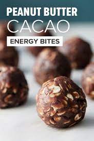 Peanut Butter Cacao Energy Bites Cacao Powder Recipe Cacao Recipes Cocoa Powder Recipes