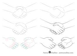 Anime couples holding hands and walking sketch cerca con google. How To Draw A Handshake Step By Step Animeoutline