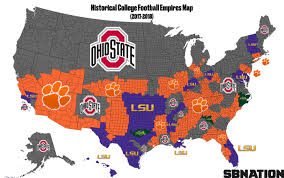 College football points per game, by team. Final 2018 College Football Empires Map Bow To Clemson Sbnation Com