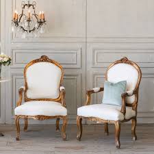 Eloquence French Country Style Vintage Armchairs With Shell Crest Set Of 2 Armchair Vintage Armchair Country Cottage Decor