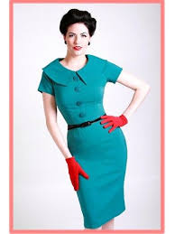 Bettie Page Teal Green Mad Men Style Wiggle Dress Rita Dress Fashion Bettie Page Clothing