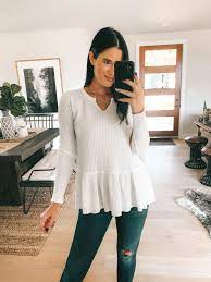 Time And Tru White Thermal Peplum Top Dressed To Kill