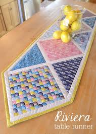 Sur La Table With Riviera Fabric Hawthorne Threads Blog Quilted Table Runners Quilted Table Toppers Easter Table Runners
