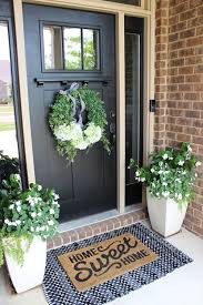 Close To My Brick Maybe Black And White And Green Spring Porch Decor Front Porch Decorating Rustic Porch
