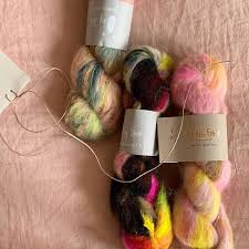 Melted Baby Suri Alpaca Hand Dyed Here In London By Layla Of Qing Fibre In Oyster Punjabi And Cherry Hill Next Frida Hand Dyeing Yarn Double Pointed Needles