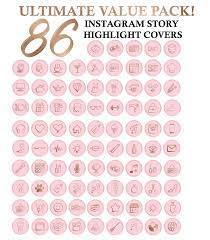 90 Instagram Story Highlight Icon Covers Ultimate Value Pack Rose Gold Light Pink Instagram Story Pink Instagram Instagram Highlight Icons