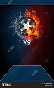 Golf ball on tee realistic vector illustration. Car Wheel Exploding By Image Photo Free Trial Bigstock