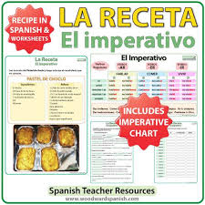 Spanish Imperative Recipe Worksheets La Receta Woodward Spanish Recipes Spanish Spanish Teacher Resources