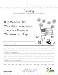 Memorial Day Reading Comprehension Worksheet Reading Comprehension Worksheets Kids Worksheets Printables Kindergarten Worksheets Printable