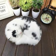 Sleeping Cat Lifelike Realistic Doll Simulation Kitten Model Decoratio Ecatshop Cat Plush Sleeping Animals Leather Animal Toy