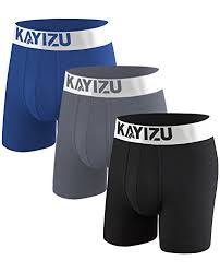 Kayizu Mens Underwear Ultra Comfort Stretch Micro Boxer Brief 3 Pack Black Dark Midnight Grey Medium