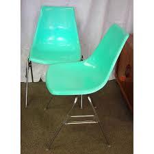 Hold Icob526 Vintage Mcm Pair Turquoise Fiberglass Shell Etsy Fiberglass Shell Chairs Shell Chair Metal Products