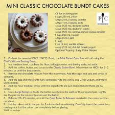 Mini Classic Chocolate Bundt Cakes Pampered Chef Recipes Pampered Chef Desserts Pampered Chef Brownie Pan Recipes