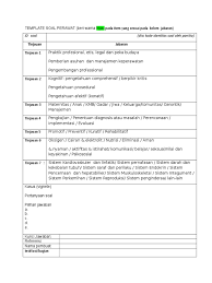 System absorbsi yang tidak adequate 2. Template Soal Ukom