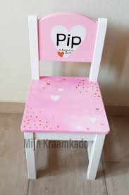 kinderstoeltje geboortestoeltje met naam van geboortekaartje meisje als kraamcadeau step stool home decor home