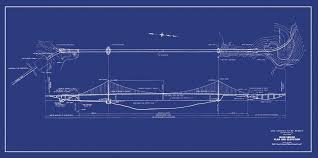 Golden Gate Bridge Blueprints Vintage Architecture Blueprints Blueprint Art