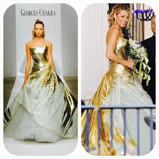 Serena Opted For A Bolder Dress She Really Made A Statement With Her Metallic And White Strapless Georges Chakra Coutur Bold Dresses Dresses Wedding Dresses
