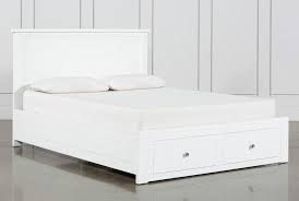 Larkin White Queen Panel Bed With Storage White Bed Frame Bed Frame With Storage Full Bed Frame