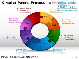 8 pieces pie chart circular puzzle with hole in center