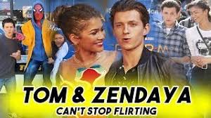 Tom holland and zendaya were photographed kissing inside a car in photos published by page six. Tom Holland And Zendaya Cant Stop Flirting With Each Other Spider Man Far From Home Teaser Youtube