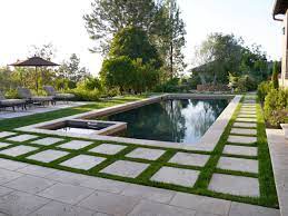 Travertine pavers with artificial grass installation. Grass With Travertine Pavers Houzz