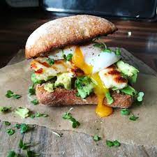 Grilled Halloumi Avocado Poached Egg Wholemeal Sandwich Lucy Lentils Recipes Savoury Food Vegetarian Recipes