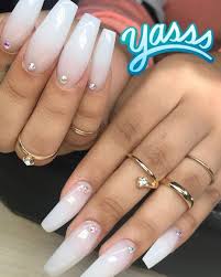 But if you are choosy while picking up the best short acrylic design, you may get some help alternatively, you can have blue petals and buds etched on the white nail tips, gently overlapping into the nail body. White Acrylic Nails Short White Nail Art White Nails Art Ideas White Acrylic Nai White Acrylic Nails White Acrylic Nails With Glitter Acrylic Nail Powder